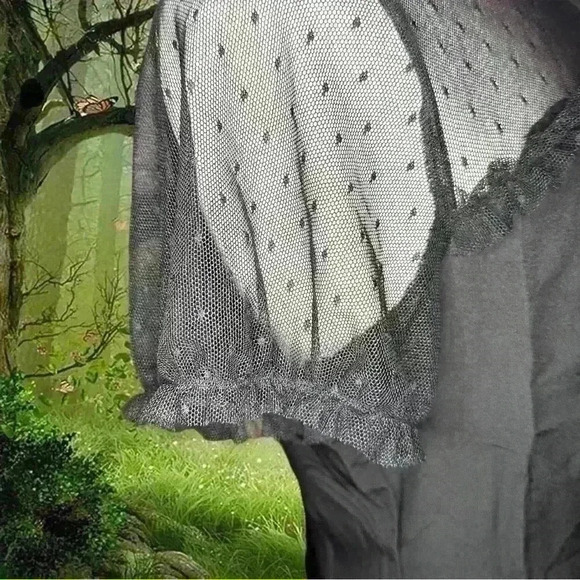 Y2K Whimsygoth Mesh Button Up Blouse - Picture 7 of 9